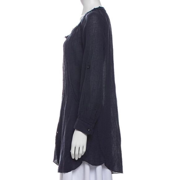 Rebecca Taylor, V-Neck Long Sleeve Button Down Tunic in Dark Navy Women’s Small - Picture 8 of 10